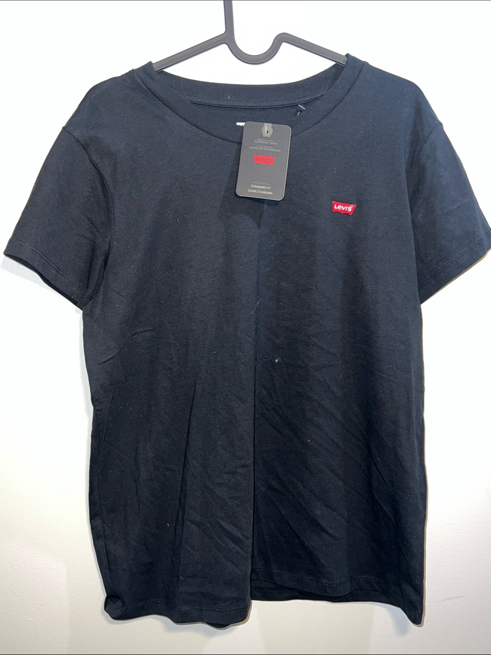 Levi's Black Short Sleeve Crewneck Tee with Red Logo